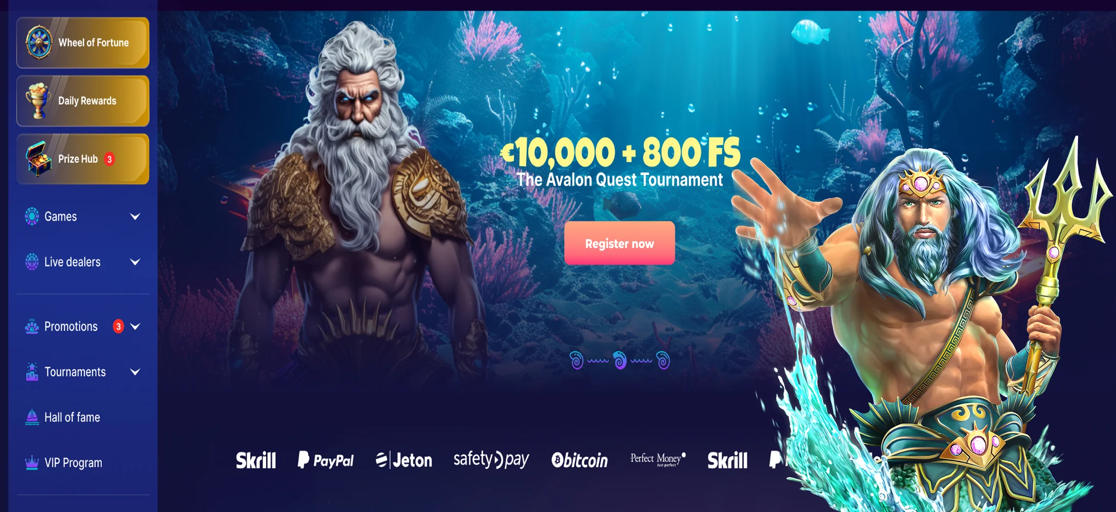 Triton Slots website